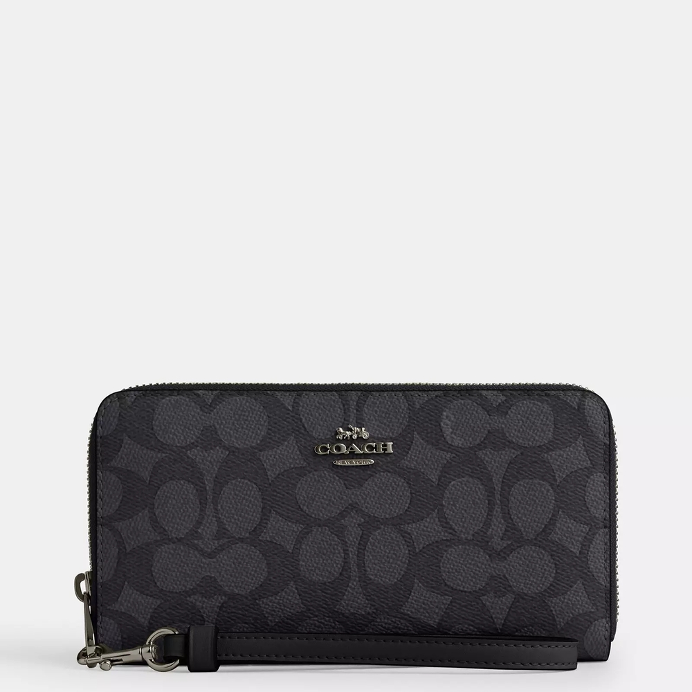 Coach Black Signature Zip Wallet